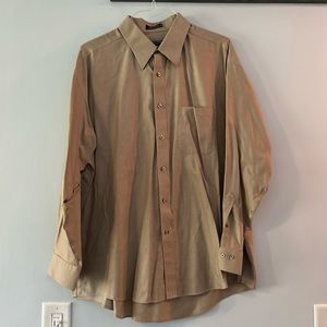 Robert Villini tan long sleeve dress shirt